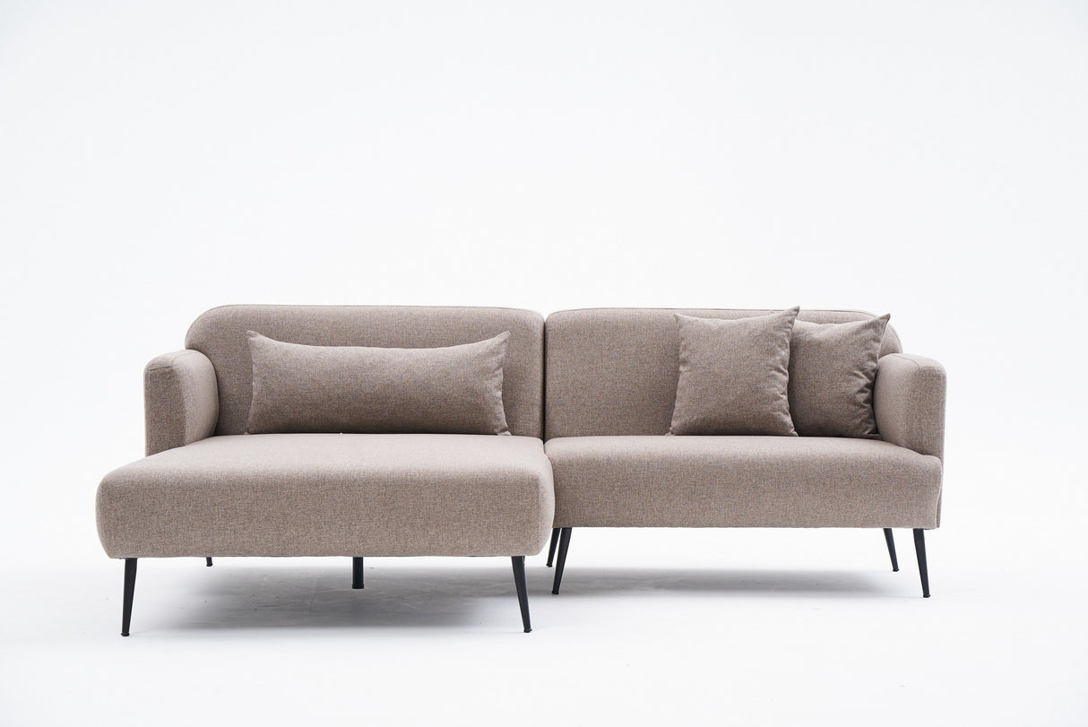 Ecksofa links Revos Braun