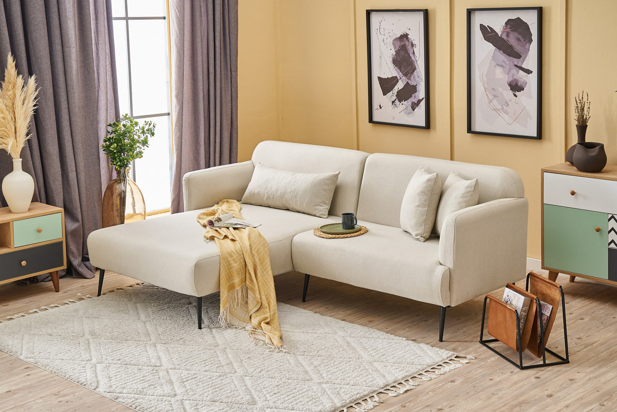 Ecksofa links Revos Creme