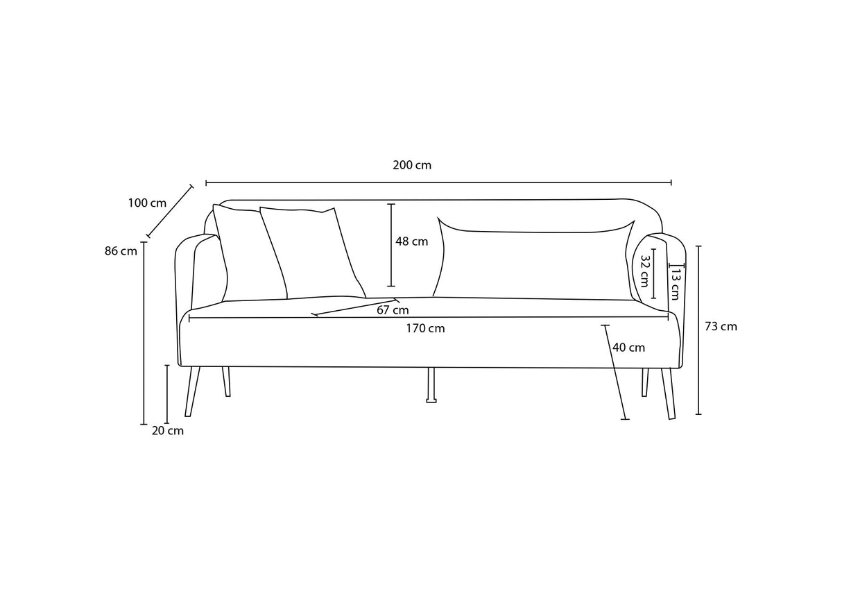 3-Sitzer-Sofa Revos Creme