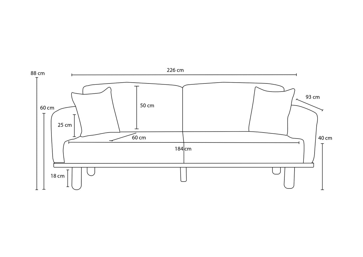 3-Sitzer-Sofa Rens Brown Kupferfarben