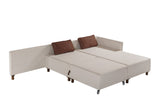 Ecksofa mit Schlaffunktion Rechts Matris Beige