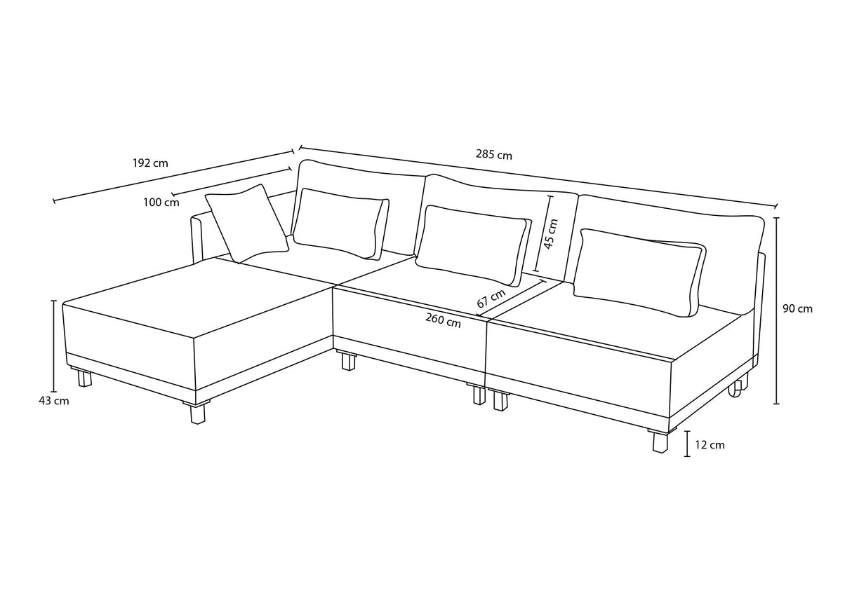 Ecksofa mit Schlaffunktion Links Matris Beige