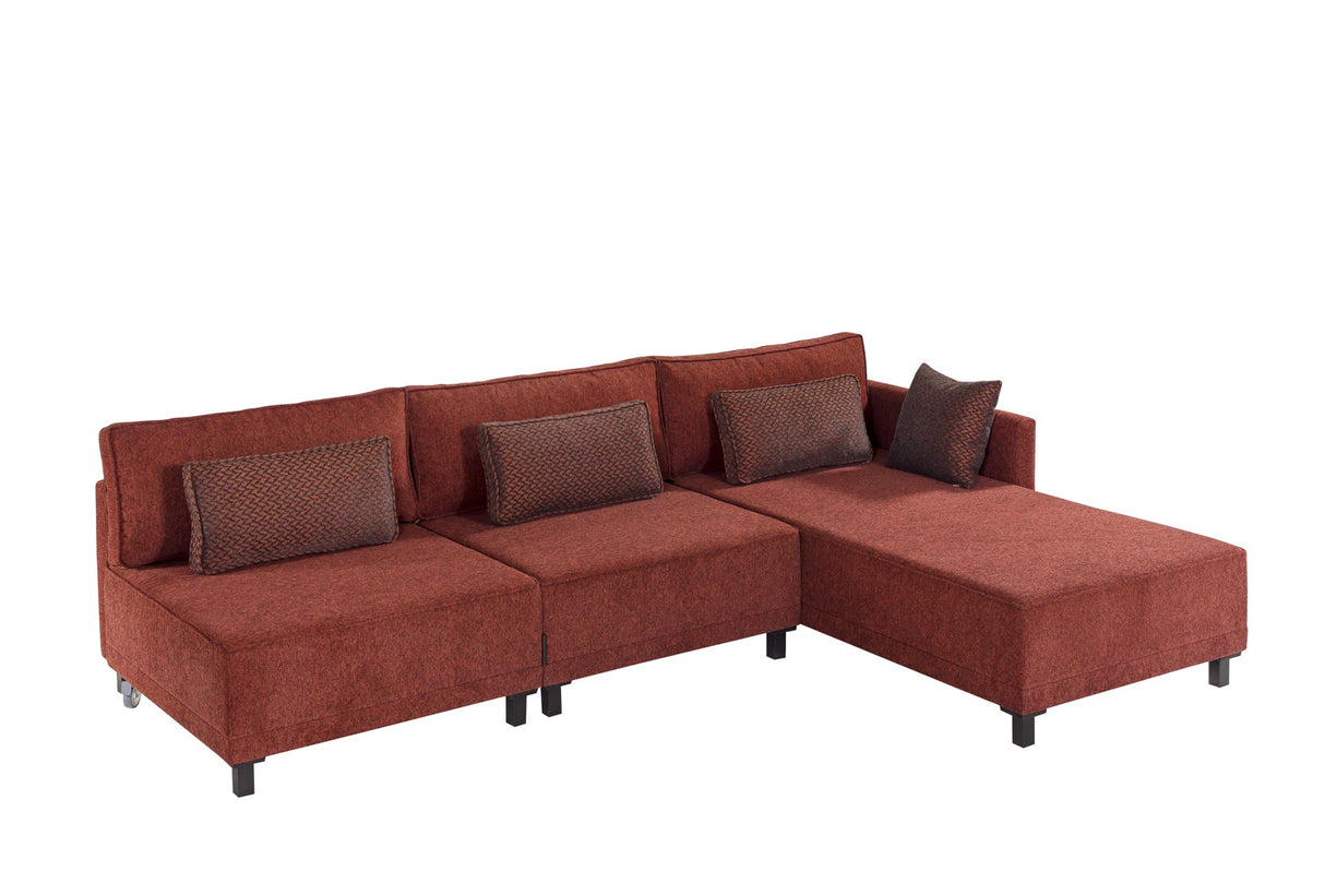 Ecksofa mit Schlaffunktion rechts Matris Claret Red