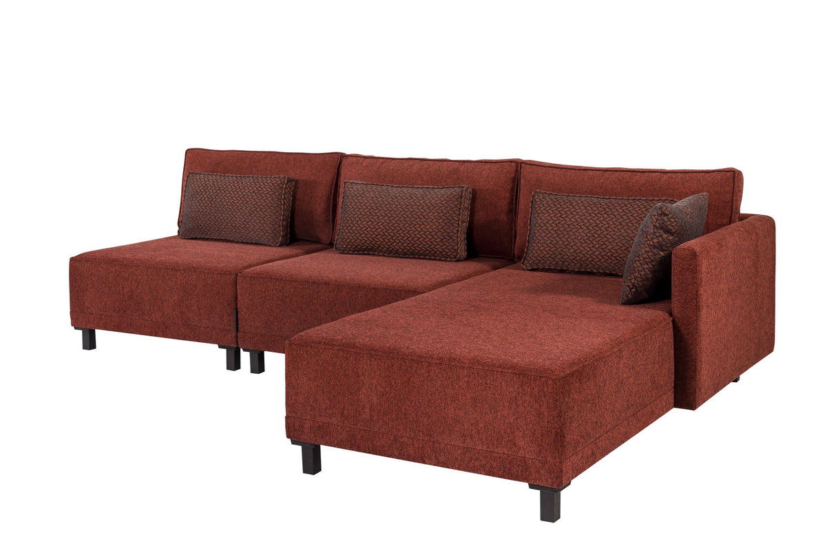 Ecksofa mit Schlaffunktion rechts Matris Claret Red