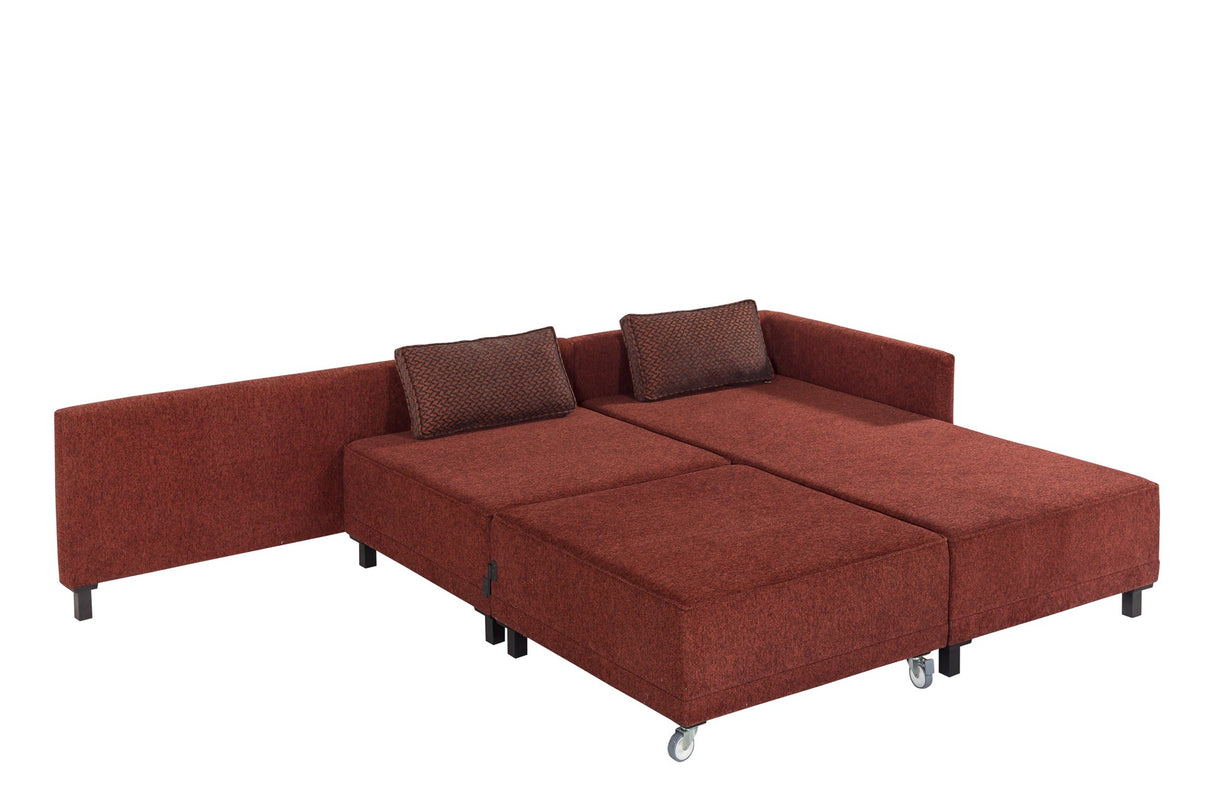 Ecksofa mit Schlaffunktion rechts Matris Claret Red