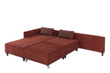 Ecksofa mit Schlaffunktion Links Matris Claret Red