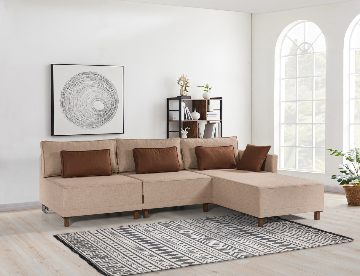 Ecksofa mit Schlaffunktion Rechts Matris Brown