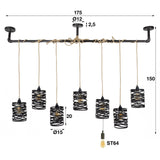 Hanging Lampe Dreh -3 Lampen