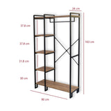 Garderobenmöbel Garderobe Rox Natur - Mit Regalen 