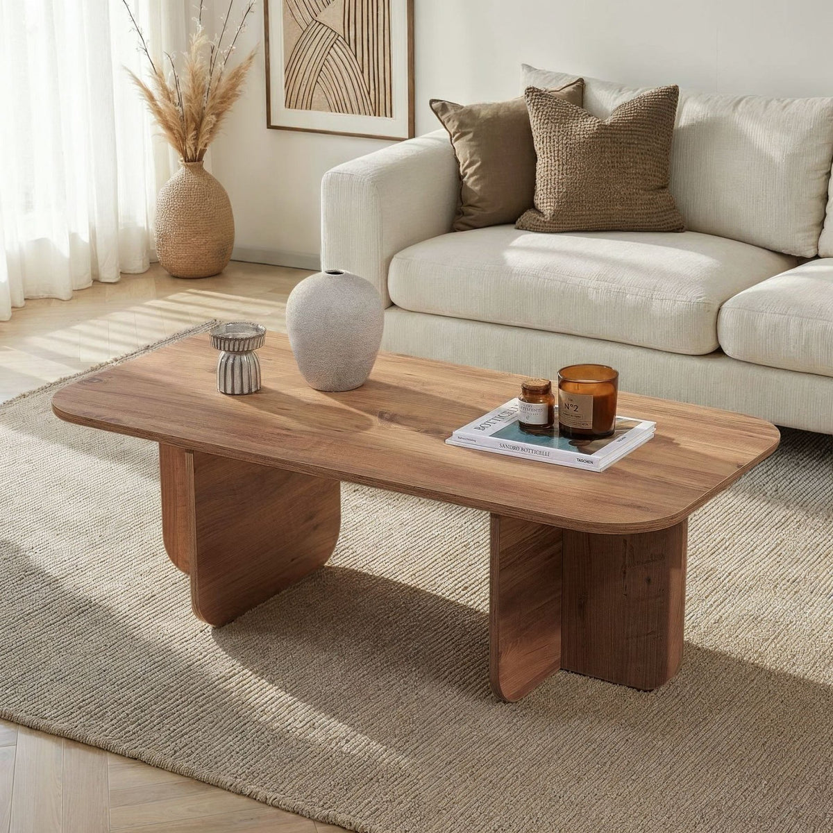 Couchtisch Buche Melamin - Japandi - 120x60 cm