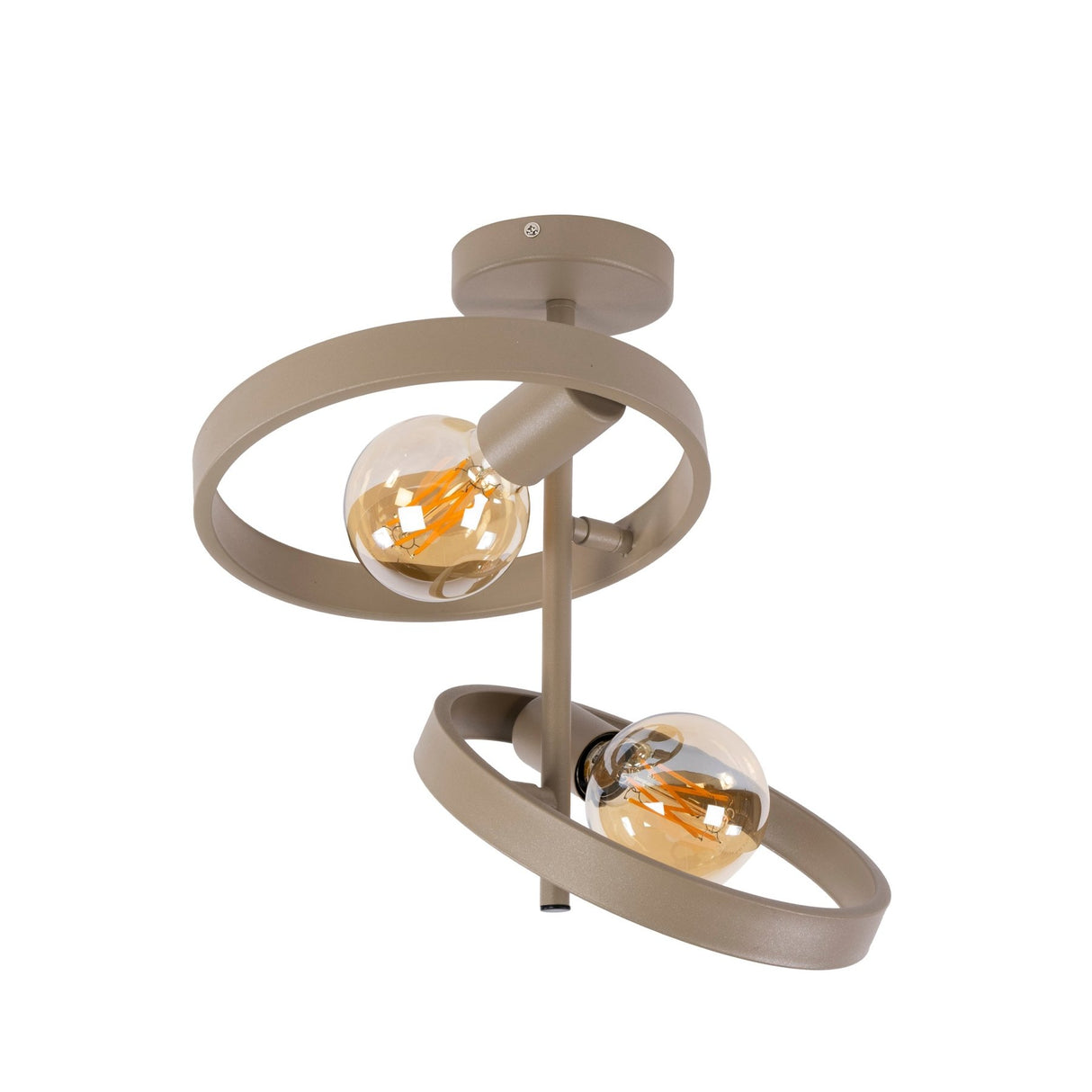 Moderne Deckenleuchte Otan 2-flammig Beige 42 cm