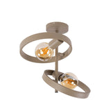 Moderne Deckenleuchte Otan 2-flammig Beige 42 cm
