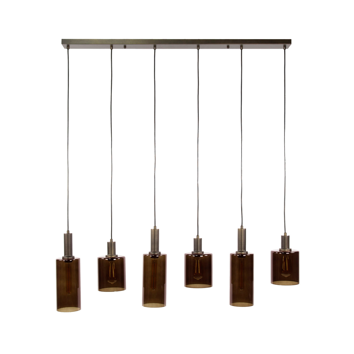 Industrielle Hängelampe 6-flammig Sienna braun 118 cm 