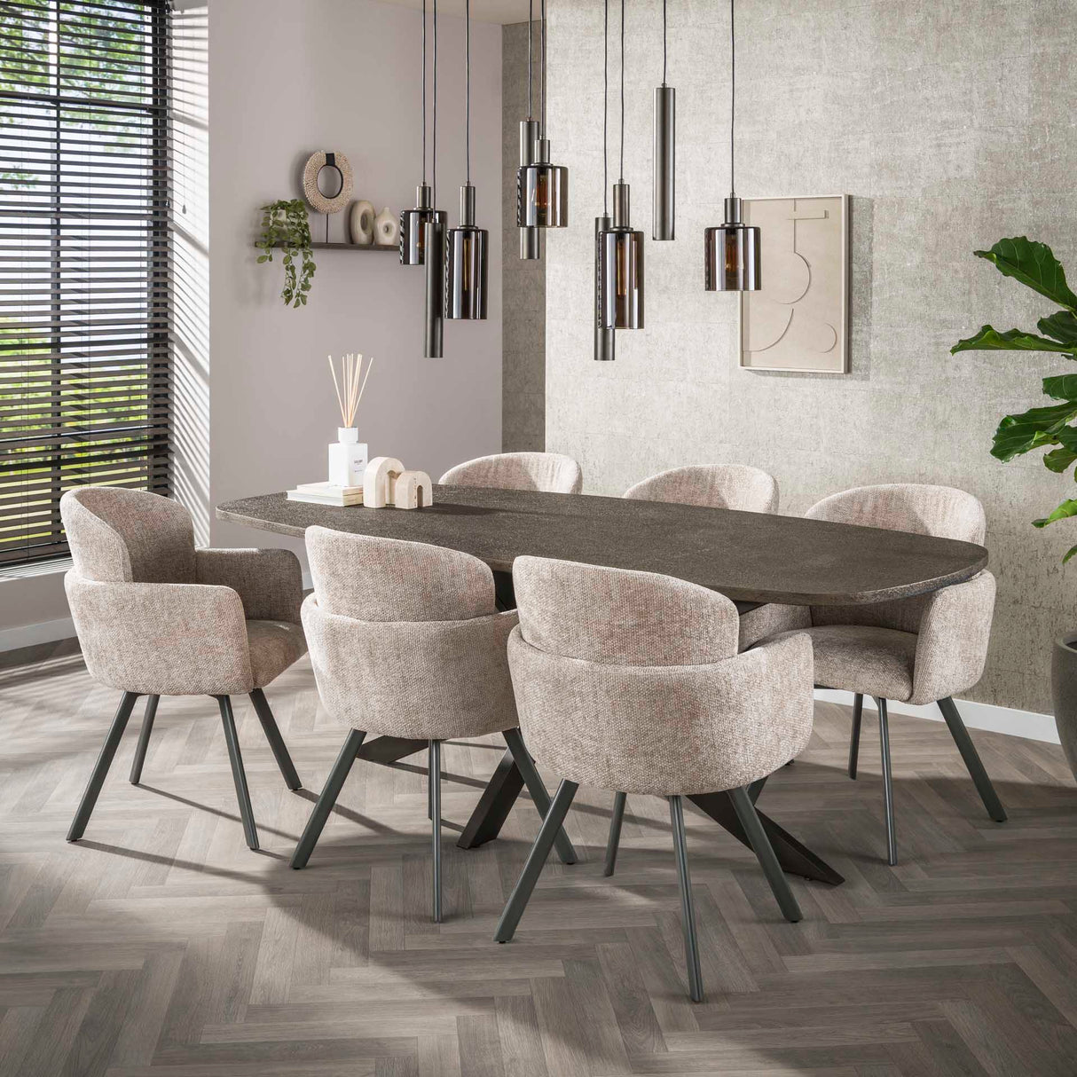 Aureo Pendelleuchte 9-Licht Sienna Braun 