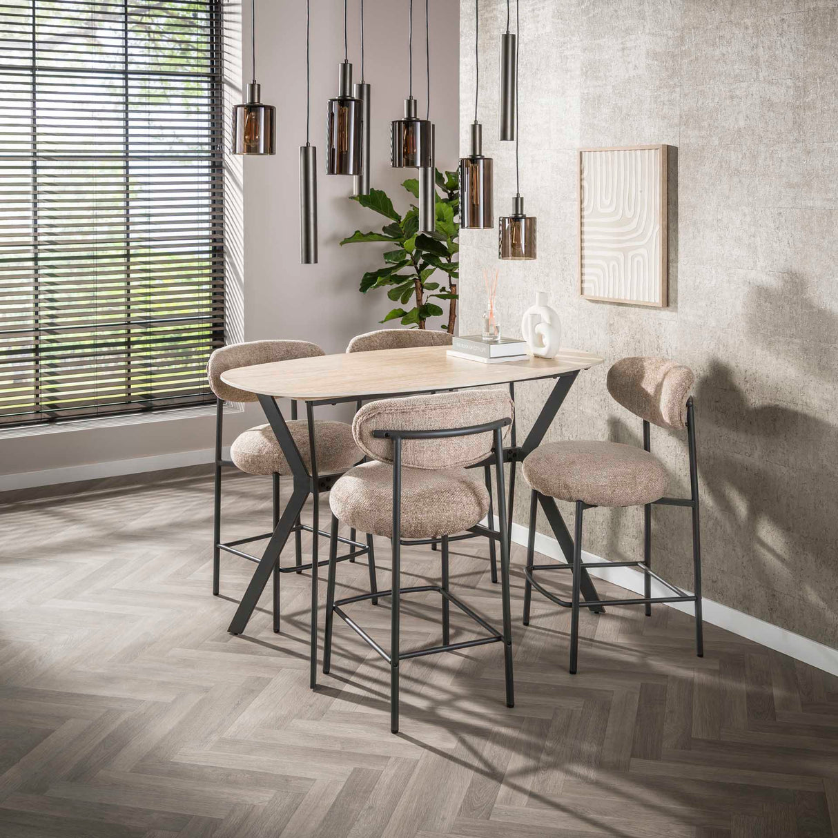 Aureo Pendelleuchte 9-Licht Sienna Braun 