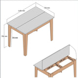Kiev keukentafel ovaal in walnoot met zwart Walnoot, zwart Melamine gecoat houtcomposiet