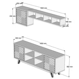 TV -Möbel Set Inci Walnuss weißes Melamin 160x56.2x35 cm