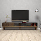 TV -Möbel Milan Walnut Black Melamin 180x40x35 cm