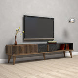 TV -Möbel Milan Walnut Black Melamin 180x40x35 cm