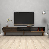 TV -Möbel Milan Walnut Black Melamin 180x40x35 cm