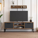 TV -Möbel Set Riga Walnuss Anthrazit Melamin 140x48x30 cm