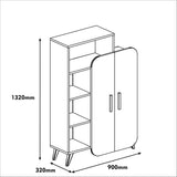 Bücherregal Form weißes Melamin 90x132x32 cm