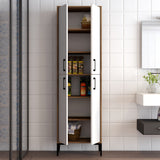 Wandschrank Berlin Walnuss weißes Melamin 60x200x35 cm
