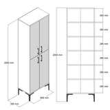 Schuhschrank Berlin Walnuss Anthrazit Melamin 60x200x35 cm