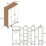 Kleiderschrank Kumual Pt Walnuss Anthrazit Melamin 120x47.5x201.4 cm