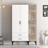 Kleiderschrank Kumual Pt Walnuss weißes Melamin 120x47.5x201.4 cm