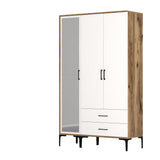 Kleiderschrank Kumual RT Walnuss weißes Melamin 120x47.5x201.4 cm