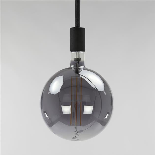 Lichtbron LED filament Bol Ø20 Smoke DH Interior Grijs LxBxH 32x23x23 Glas Sfeerfoto schuin vooraanzicht