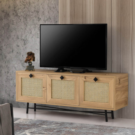 TV -Möbel Alcazar Oak Black Melamin 140x60x40 cm