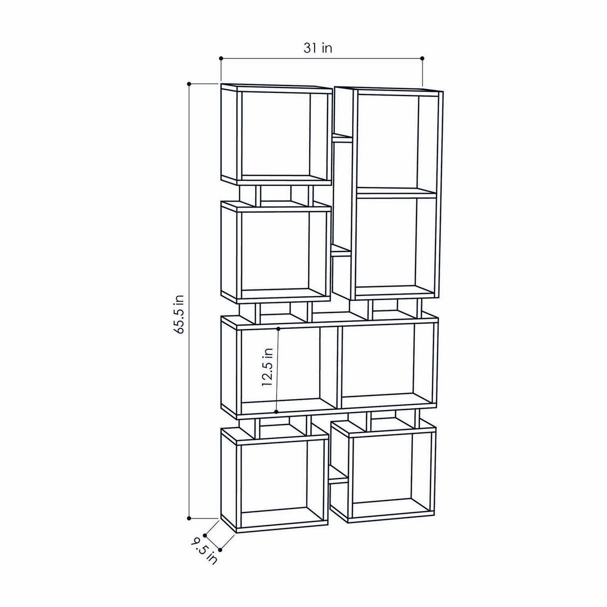 Bücherregal Schiene Eik Melamine 79x166.5x24 cm