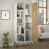 Bücherregal Jedda White Oak Melamin 79x190x32 cm