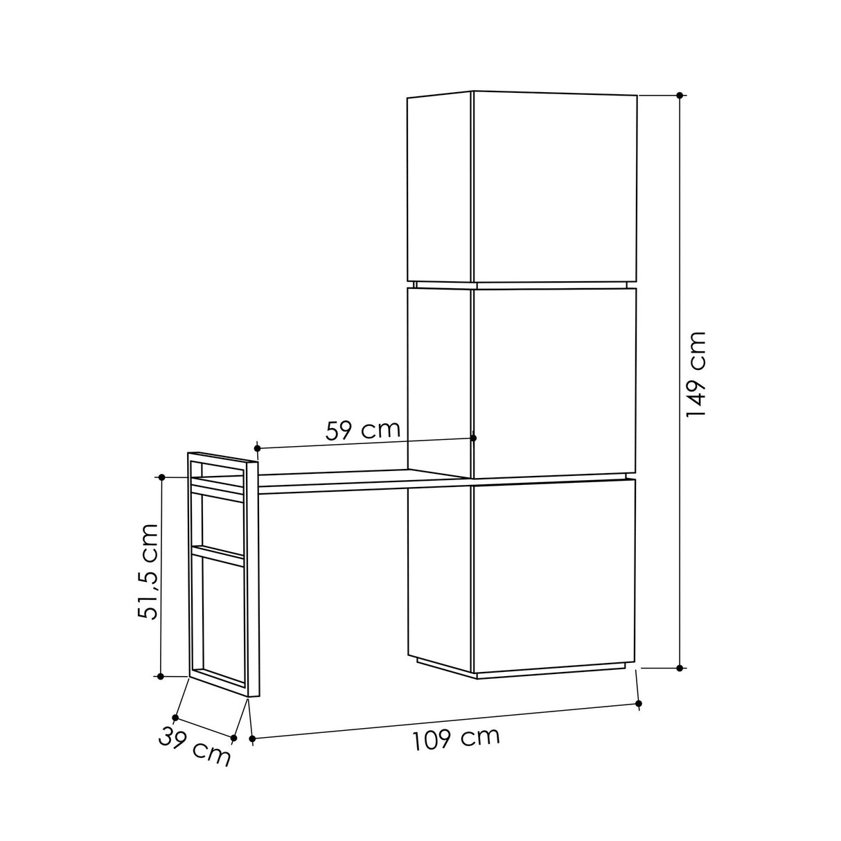 Schuhschrank Mello Eiche Anthrazit Melamin 109x149x39 cm