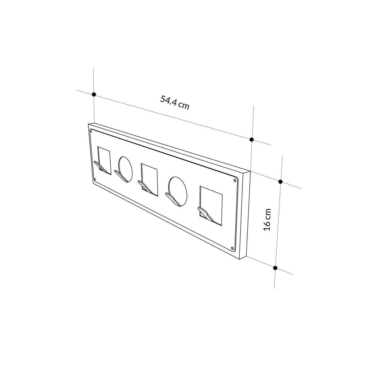 Garderobe 5-Haken Ican Eichenholz Melamin 