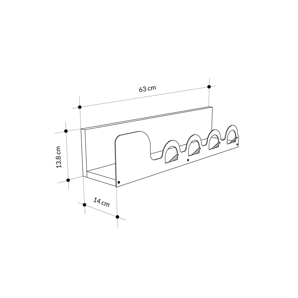 Garderobe Metall Liara - 63 cm 