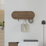 Wandgarderobe Oval 6-Haken - Hitit - 84x29 cm - Mit Fach 