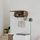 Wandgarderobe Oval 6-Haken - Hitit - 84x29 cm - Mit Fach 