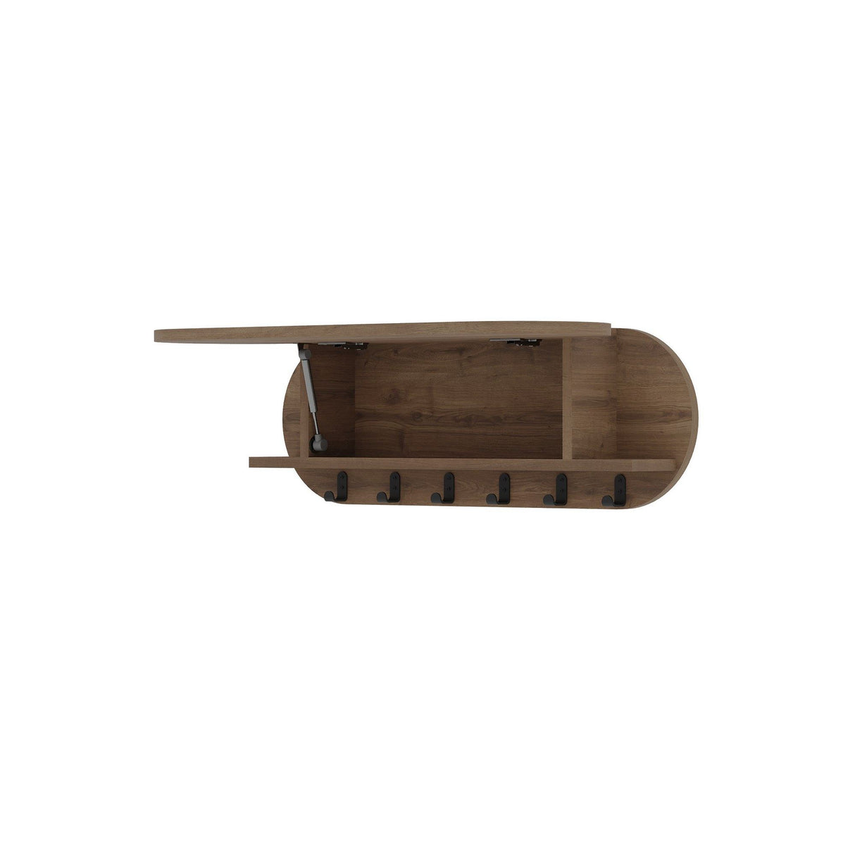 Wandgarderobe Oval 6-Haken - Hitit - 84x29 cm - Mit Fach 