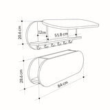 Wandgarderobe Oval 6-Haken - Hitit - 84x29 cm - Mit Fach 