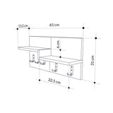 Garderobe 5-Haken Weiß, Eichenholz Melamin - 65 cm 