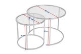 Moderne runde Couchtisch-Set von 2 Uru Gold - Bronze Glas - 60/42 cm 