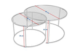 Moderne Runde Couchtisch Set von 2 Uru Gold - Bronze Glas - 80/60 cm 