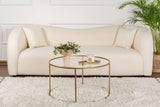 Moderner Runder Couchtisch Uru Gold - Glas - 80 cm 