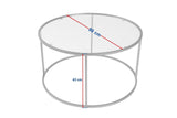 Moderner Runder Couchtisch Uru Schwarz - Graues Glas - 80 cm 