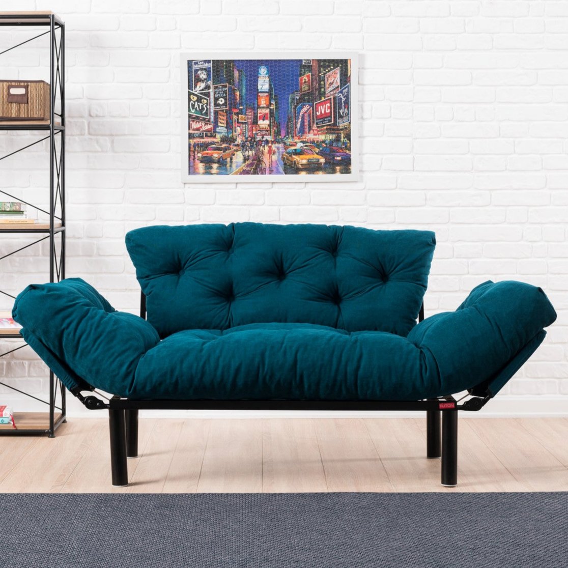 2-Sitzer-Schlafsofa Nitta Petrol Blue