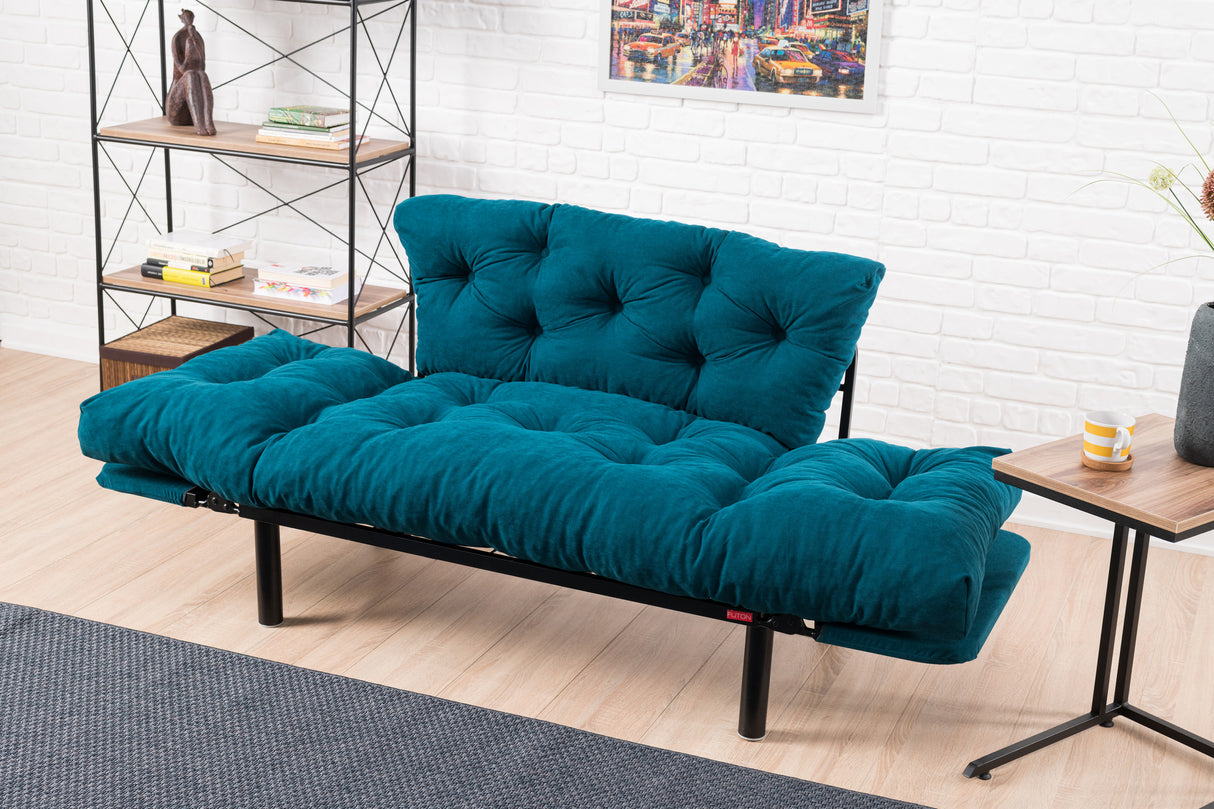 2-Sitzer-Schlafsofa Nitta Petrol Blue