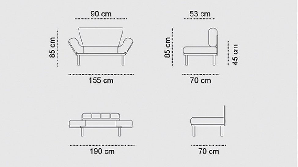 2-Sitzer-Schlafsofa Nitta Schwarz